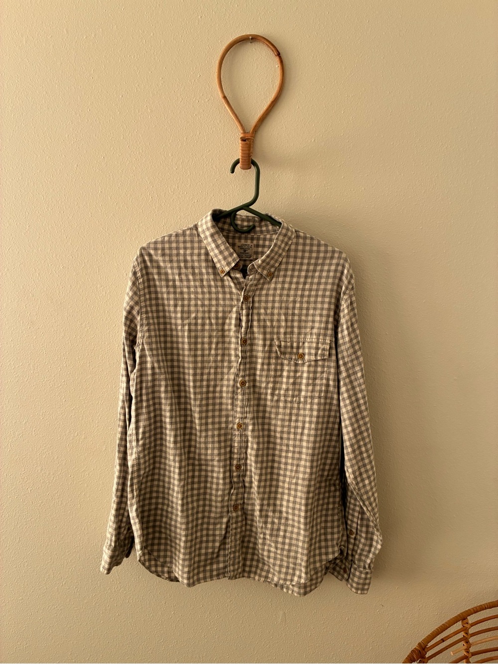 Men's J Crew Check Button-Down Flannel Shirt - Blue/White